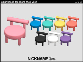 Sims 4 — color boost_tea room chair ver2 by NICKNAME_sims4 — 9 package files. -color boost_tea room chair ver1 -color