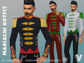 Sims 4 — Mariachi Outfit by SimmieV — A perfect outfit for Cinco de Mayo or any day your Sims need a little bit of