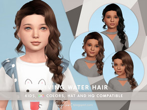 Sims 4 — [PATREON] SonyaSims Living Water Hair kids by SonyaSimsCC — - New braided hairstyle with curls for your sims.