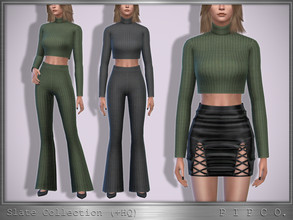 Sims 4 — Slate Sweater. by Pipco — A cozy cropped sweater in 15 colors. Base Game Compatible New Mesh All Lods HQ