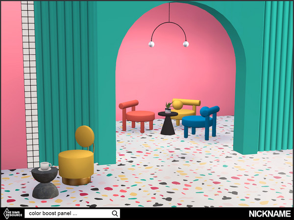 Sims 4 — color boost panel set and walls floors by NICKNAME_sims4 — 11 package files. -color boost_arch panel S -color