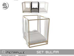 Sims 4 — Set Bulma  - Bed by Simenapule — Set Bulma - Bed 4 colors.