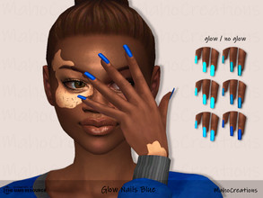 Sims 4 — Glow Nails - Blue by MahoCreations — Glow in the dark nails for every party. mesh edit basegame 3 blue tones