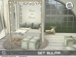 Sims 4 — Set Bulma by Simenapule — Set Bulma is a romantic bedroom. The set includes 9 Objects: - Bed - Blanket and