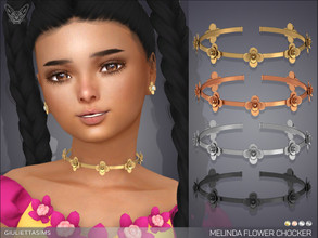 Sims 4 — Melinda Flower Choker For Kids by feyona — Melinda Flower Choker For Kids comes in 4 colors: yellow, white, rose
