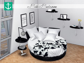 Sims 4 — Bite Bedroom by zarkus — Bite Bedroom is a bedroom for people who love marble and metal and people who want a