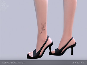 Sims 4 — Tattoo-Branches n13 by ANGISSI — * 3 black options (right,left,both legs) * HQ compatible * Female+Male * Works