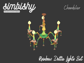 Sims 4 — Rainbow Dottie Lights Set - Chandelier by simbishy — A colourful, rainbow one-tiered chandelier to light up your