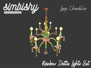 Sims 4 — Rainbow Dottie Lights Set - Chandelier Large by simbishy — A colourful, rainbow two-tiered chandelier to light