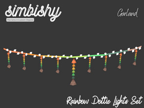 Sims 4 — Rainbow Dottie Lights Set - Garland by simbishy — A colourful, rainbow fairylight garland to light up your life!
