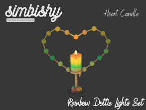 Sims 4 — Rainbow Dottie Lights Set - Heart Candle by simbishy — A colourful, rainbow heart candle to light up your life!