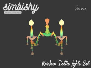 Sims 4 — Rainbow Dottie Lights Set - Sconce by simbishy — A colourful, rainbow wall sconce to light up your life!