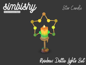 Sims 4 — Rainbow Dottie Lights Set - Star Candle by simbishy — A colourful, rainbow star candle to light up your life!