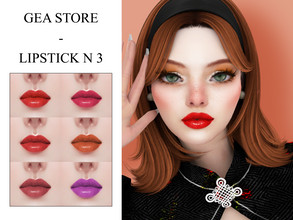 Sims 4 — Gea Lipstick N3 by Gea_Store — 6 Colors swatch BGC HQ Thanks to all cc creators Please dont reclaim this as