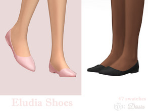 Sims 4 — Eludia Shoes by Dissia — Pretty flat ballet shoes Available in 47 swatches