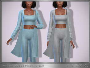 Sims 4 — Aurora Top and Cardigan. by Pipco — A tank top and cardigan in 15 colors. Base Game Compatible New Mesh All Lods