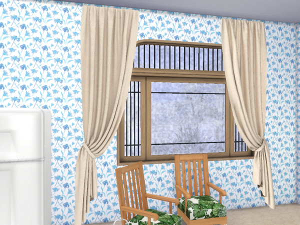 Sims 4 — Blue Cornflower Wallpaper by Morrii — Blue Cornflower Wallpaper