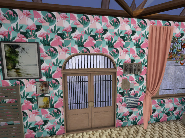 Sims 4 — Exotic Tropical Wallpaper by Morrii — Exotic Tropical Wallpaper