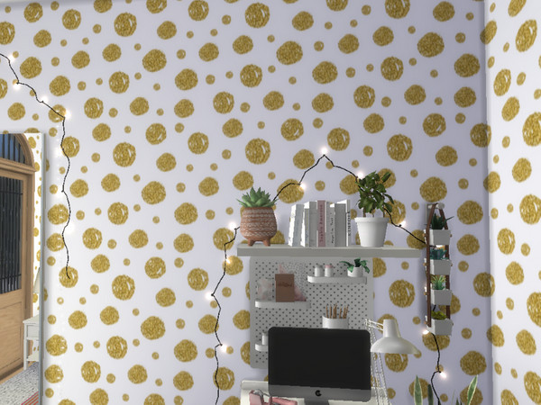 Sims 4 — Golden Dot Wallpaper by Morrii — Golden Dot Wallpaper