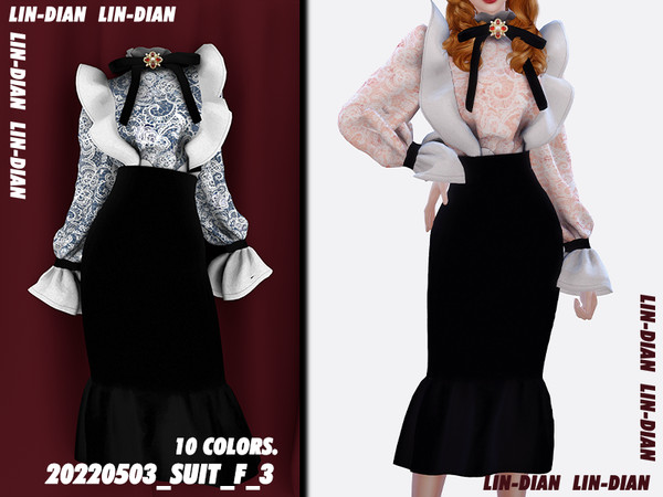 Sims 4 — Vintage women's dresses and fishtail dresses by LIN_DIAN — - New Mesh. - ALL Lods. - 10 Colors. -