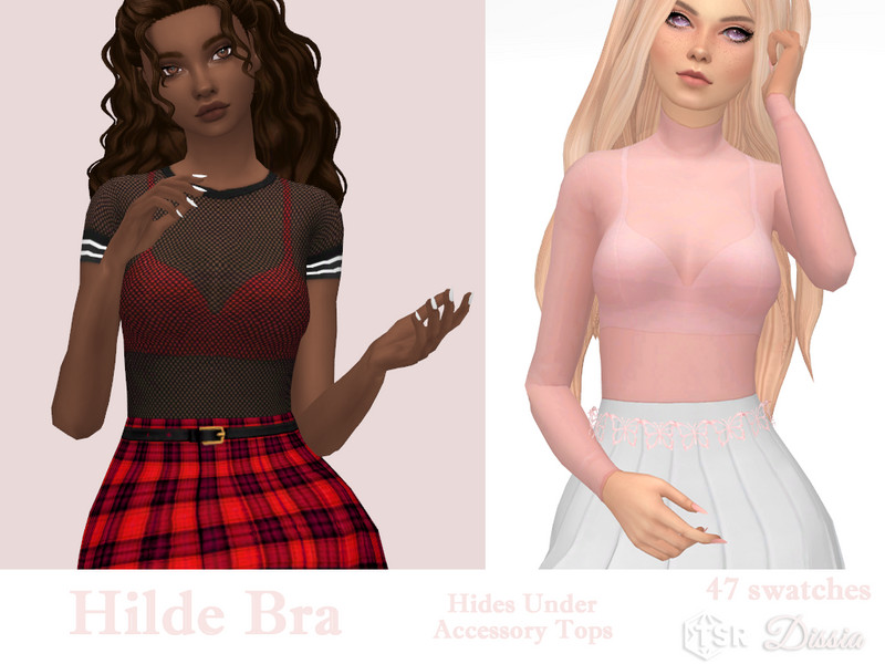The Sims Resource - Hilde Bra (Hides under accessory tops)