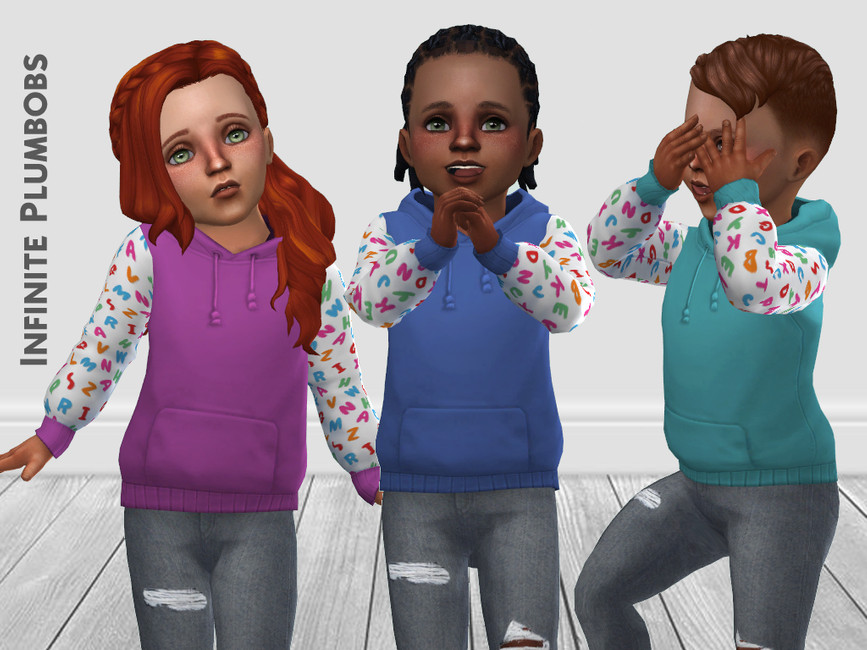 The Sims Resource - IP Toddler Alphabet Hoodie