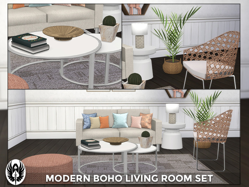 The Sims Resource - Modern Boho Living Room Set