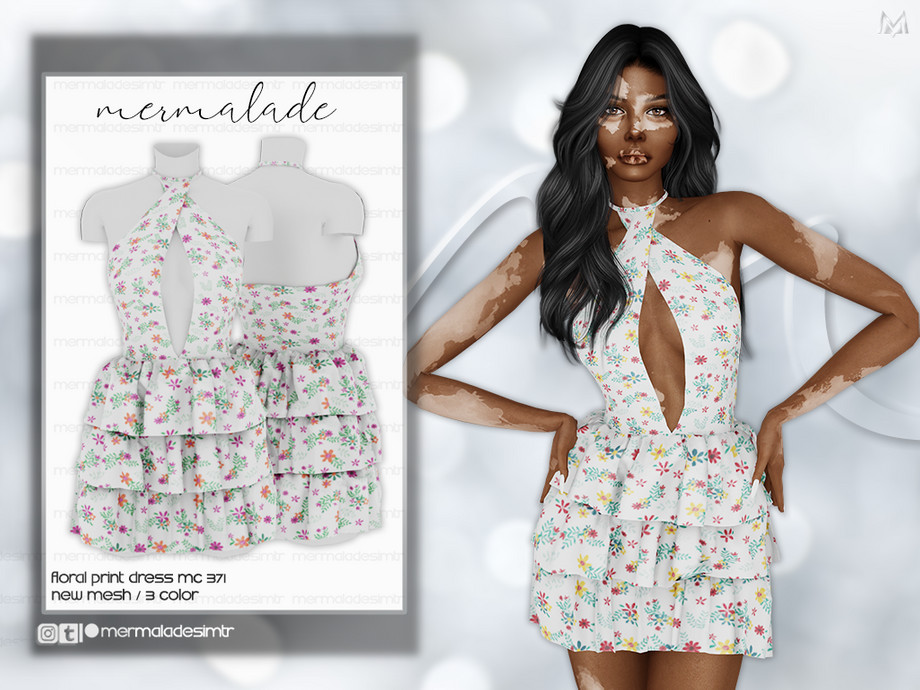 The Sims Resource - Floral Print Dress MC371