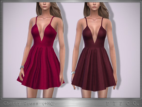 Sims 4 — Cherry Dress. by Pipco — A trendy dress in 18 colors. Base Game Compatible New Mesh All Lods HQ Compatible