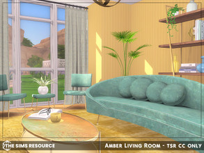 Sims 4 — Amber Living Room - TSR CC Only by sharon337 — This is a Room Build 5 x 6 Room $7,696 Short Wall Height Please