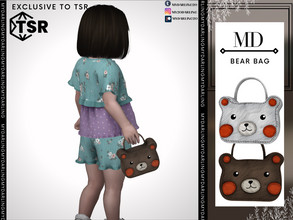 Sims 4 — BEAR BAG TODDLER by Mydarling20 — new mesh base game compatible all lods all maps 5 colors the texture of this