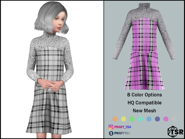 Sims 4 — Shining Dress No. 1 by Praft — Praft Shining No. 1 - 8 Colors - New Mesh (All LODs) - All Texture Maps - HQ