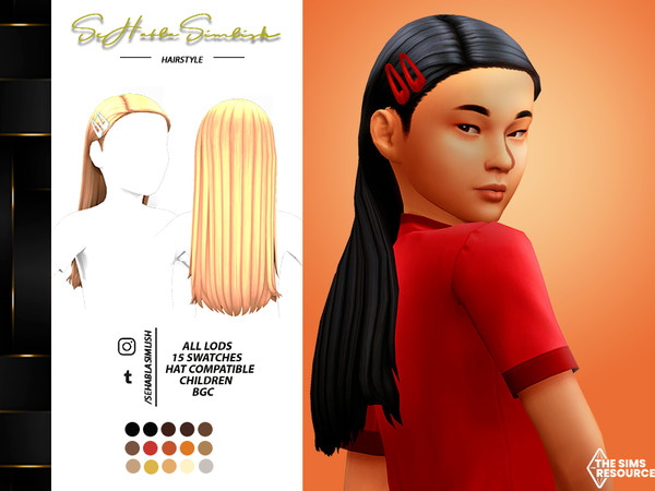 Sims 4 — Laura's hair and clip recolor (Set) by sehablasimlish — I hope you like it and enjoy it.