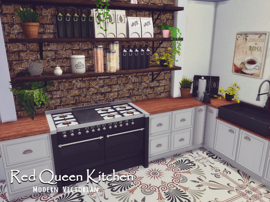 The Sims Resource - Red Queen Kitchen | Only TSR CC