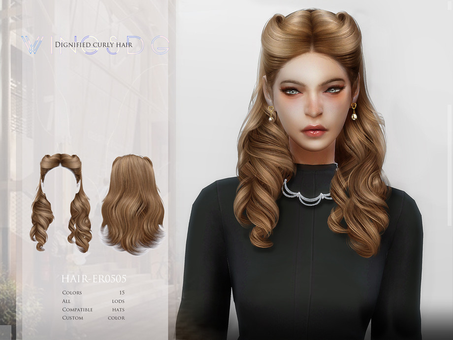 The Sims Resource Wings Er0505 Dignified Curly Hair