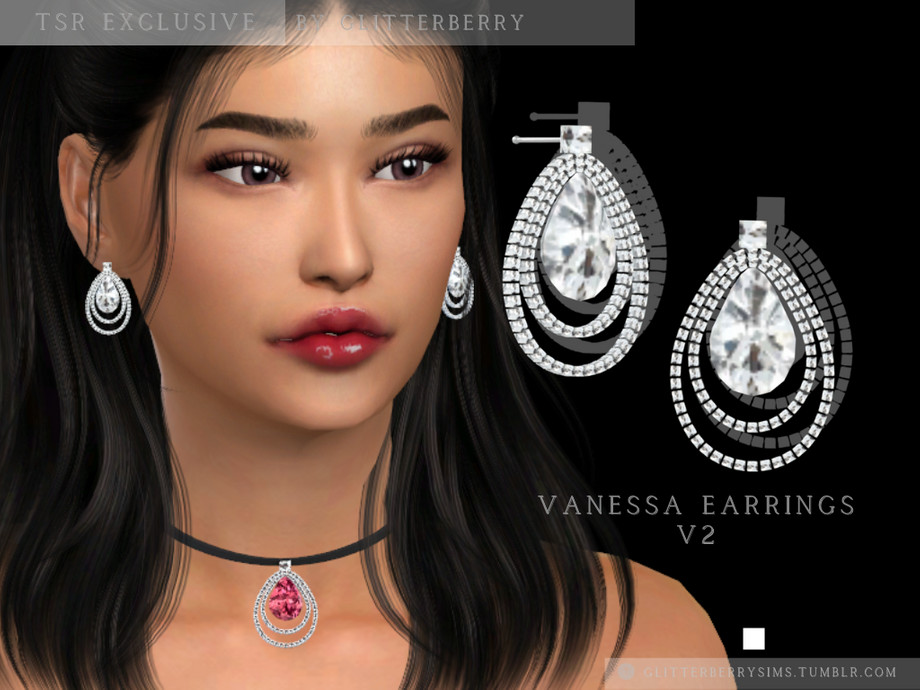 The Sims Resource - Vanessa Earrings v2