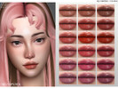 Sims 4 — LMCS N102 Lipstick by Lisaminicatsims — -New Mesh -Lipstick category -HQ comatble -16 swatches -All Skin