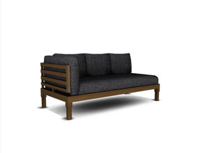 Sims 4 — MDO Sectional Left by Angela — Modern dream outdoors sectional sofa left side part. Wood and fabric make this