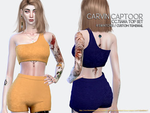 Sims 4 — Tiana Top set by carvin_captoor — Created for sims4 Original Mesh All Lod 8 Swatches Don't Recolor And Claim you