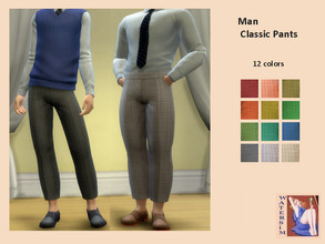 Sims 4 — ws Man Classic Pants - RC by watersim44 — ws Man Classic Pants - recolor MaxisMatch, with a nice pattern. ~ in