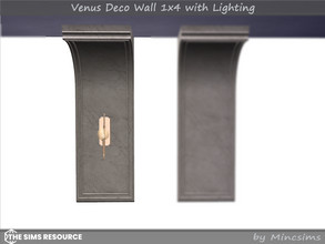 Sims 4 — Venus Deco Wall 1x4 with Lighting by Mincsims — Basegame Compatible 10 swatches
