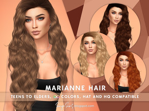 Sims 4 — [PATREON] Marianne Hair by SonyaSimsCC — - New long wavy hair for your sims. - All LODs (essential for gameplay