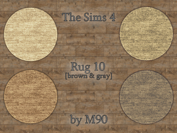 Sims 4 — Rug 10 [brown&gray] by Mircia90 — Rug in 8 colors [ 4 brown, 2 gray, white & black] Texture by M90