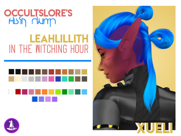 Sims 4 — Xueli - Leah Lillith Recolor by rachirdsims — Recolored in the new "Witching Hour" palette. 24 shades