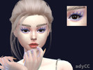 Sims 4 — daisy eyeshadow by adyCC — blue-ish daisy print eyeshadow, base game compatible, one swatch only