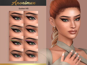 Sims 4 — Eyeliner N10 by Anonimux_Simmer — - 8 Swatches - Compatible with the color slider - BGC - HQ - Thanks to all CC