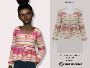 Sims 4 — Top No.159 by _Akogare_ — Akogare Top No.159 - 8 Colors - New Mesh (All LODs) - All Texture Maps - HQ Compatible