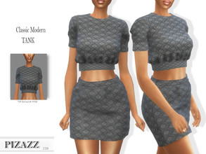 Sims 4 — Classic Modern Tank by pizazz — Classic Modern Tank for your female sims. Put something stylish on your sims, a