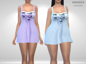 Sims 4 — Amanda Lingerie by Puresim — Babydoll lingerie in 4 colors.