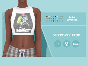 Sims 4 — Sleepover Tank by simcelebrity00 — Hello Simmers! This cotton, graphic top, and base game compatible tank is
